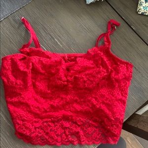 Red lace bralette